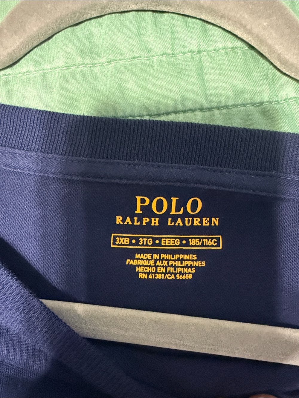 Ralph Lauren Navy Tee with Green & Blue Polo Bear Graphic - Picture 4 of 4